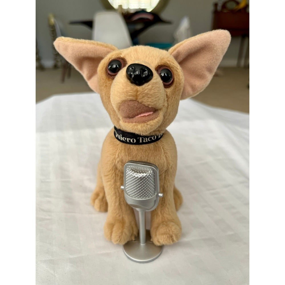 Vtg 99 Taco Bell Chihuahua Plush Sings Chances Are Microphone Yo Quiero WORKING
